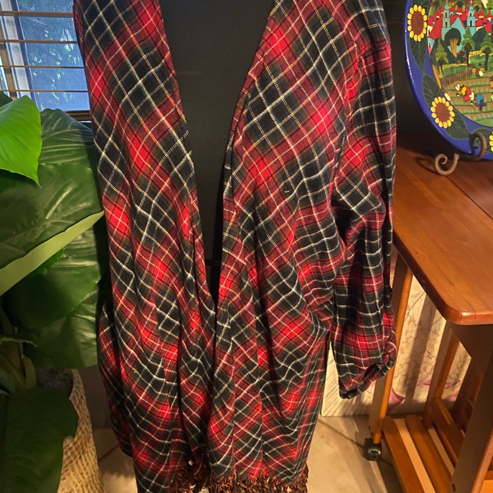 NEW TORRID Plaid Shawl with Fringe